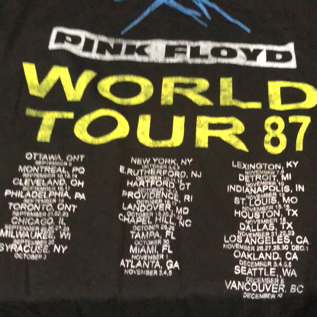 Rare Pink Floyd Prism Tee - World Tour 87